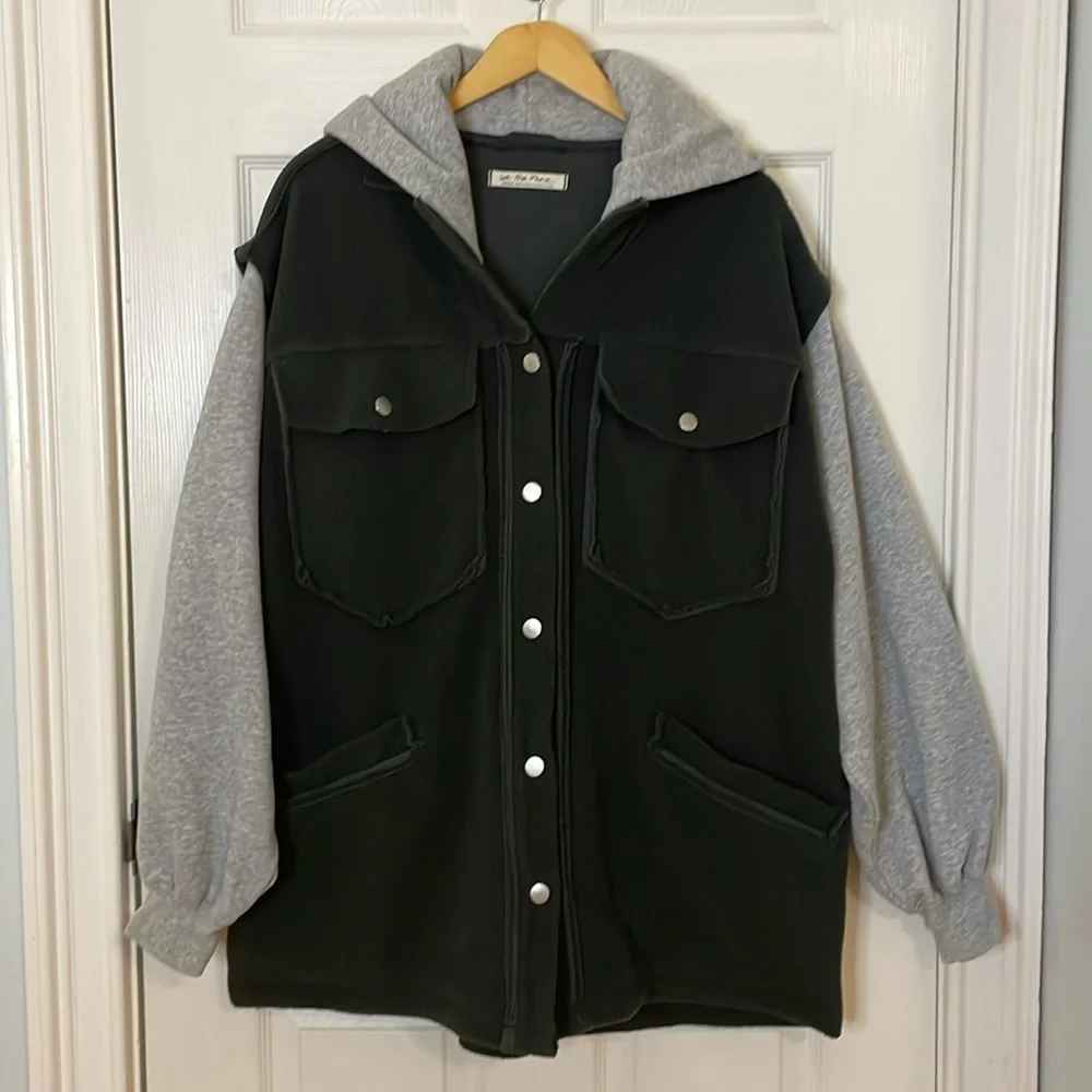Free People Treeline Cardi Work Fleece Shirt Jacket Size Medium